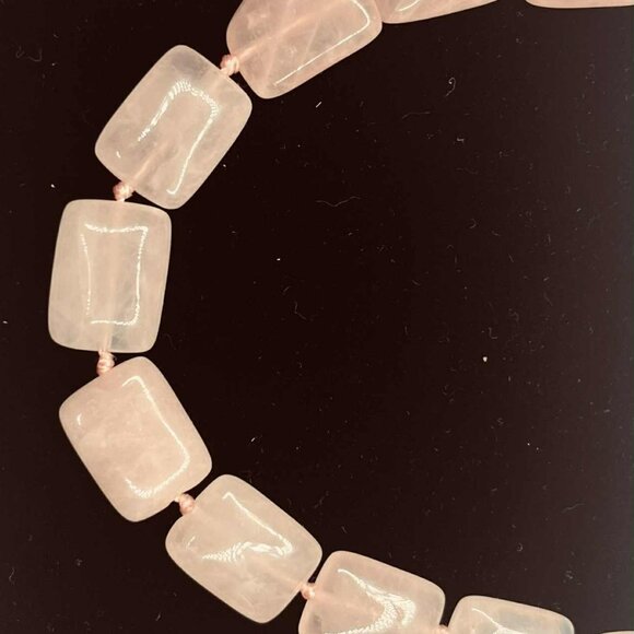 Vintage Pink Rose Quartz Necklace – Natural Stone, 46 cm, Canada - Picture 5 of 8